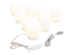 Outlet Espejo de pared con luces LED Cristal Redondo Plateado