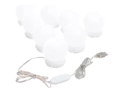 Outlet Espejo de pared con luces LED Cristal Redondo Plateado