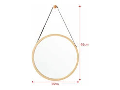Discount Helloshop26 Espejo de pared con marco de bambú 35 cm 03_0007893 Marru00f3n
