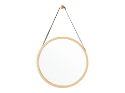 Discount Helloshop26 Espejo de pared con marco de bambú 35 cm 03_0007893 Marru00f3n