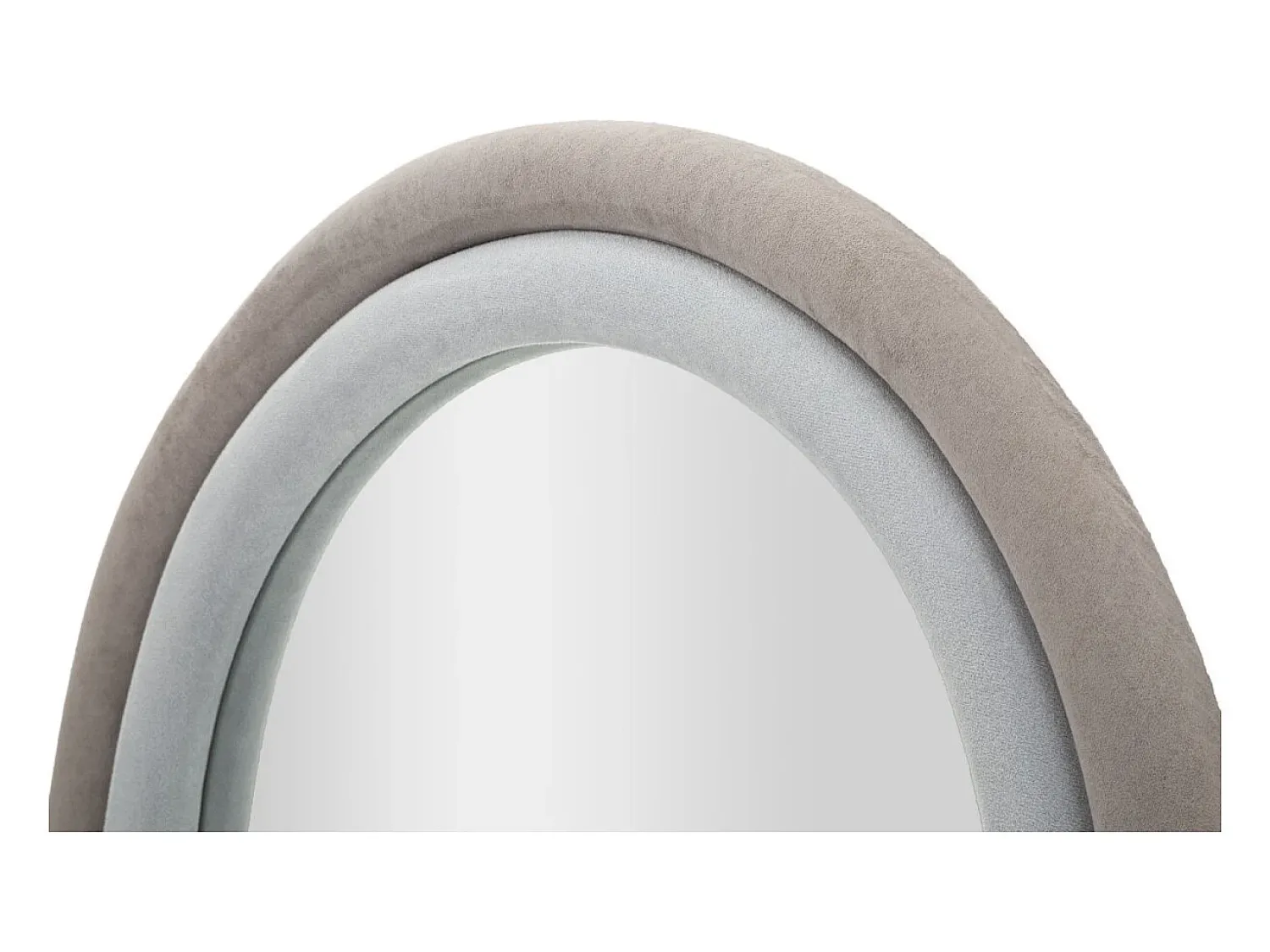 New Espejo de pared con marco arqueado de tela 160x60x4 cm Cloe - Gris Topo