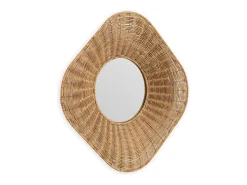 Les Tendances Espejo De Pared|Espejo^Espejo de pared cuadrado PALIA de ratán natural – Ø 102 cm Beige