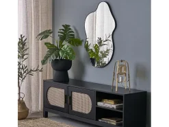 MSO Espejo De Pared|Espejo^Espejo de pared de aluminio cepillado de 56 x 90 cm Ely Negro