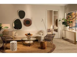 Les Tendances Espejo De Pared|Espejo^Espejo de pared de madera ovalado Blac Blanco