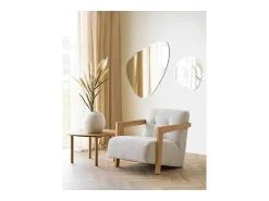 Hot Les Tendances Espejo de pared DEVONPORT de metal con forma orgánica (ancho 70 x alto 100 cm) Plateado
