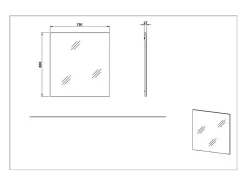 Best MSO Espejo de pared diseño contorno roble 74x80 Agul Color natural claro