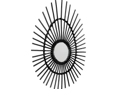 THINIA HOME Espejo De Pared|Espejo^Espejo de Pared en Ratán Ovalado Deko 80cm Negro