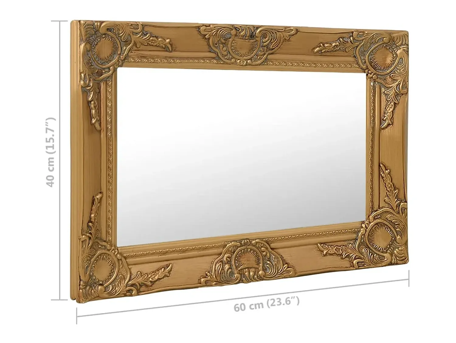 Clearance Espejo de pared estilo barroco 60x40 cm Dorado