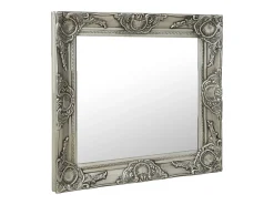 Clearance Espejo de pared estilo barroco 50x50 cm Plata Plateado