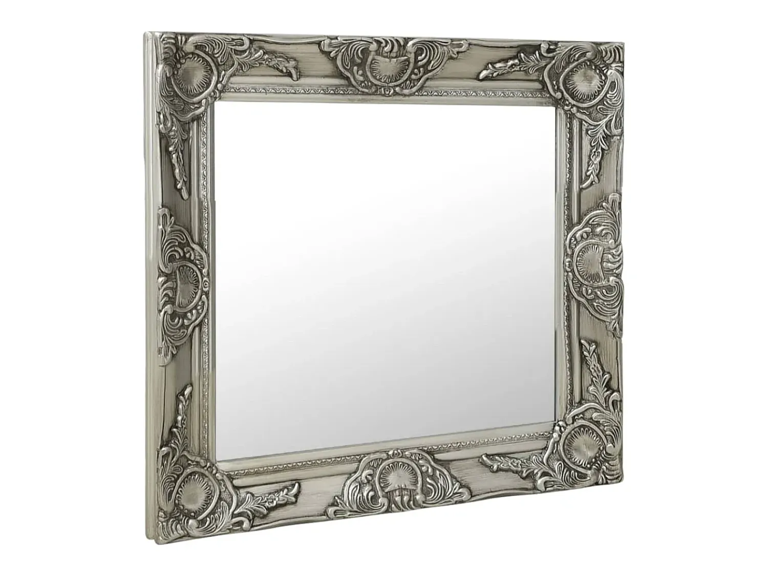 Clearance Espejo de pared estilo barroco 50x50 cm Plata Plateado