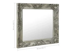 Clearance Espejo de pared estilo barroco 50x50 cm Plata Plateado