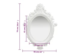 Outlet Espejo de pared estilo castillo 56x76 cm Blanco