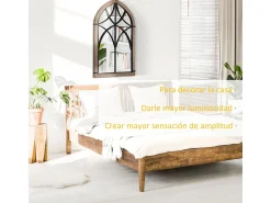 Sale Homcom Espejo de pared marrón 93x60x2.5 cm Marru00f3n