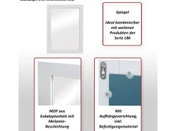 New MCW Espejo de pared -L86, Blanco