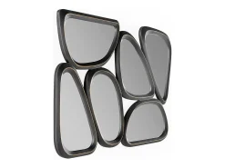 New Les Tendances Espejo de pared moderno de metal LOMAN - L 89 x H 61 cm Gris