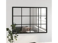 Outlet Espejo de pared de metal 80x60 cm Negro