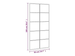 Online Espejo de pared 50x100 cm rectangular hierro Negro