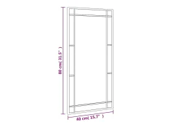 New Espejo de pared 40x80 cm rectangular hierro Negro
