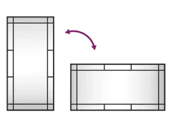 New Espejo de pared 40x80 cm rectangular hierro Negro