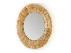 Espejo de pared NURIA de algas marinas naturales – Ø 76 cm