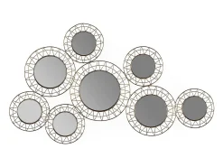 Discount Les Tendances Espejo de pared original de metal CIRKO - L 121 x H 45 cm Dorado