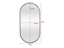 Best Helloshop26 Espejo de pared ovalado 30 x 60 cm mate 03_0007952 Negro