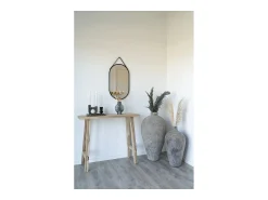 Les Tendances Espejo de pared ovalado TRAPANI de metal – L 35 x H 60 cm Negro