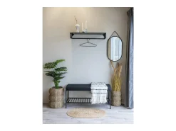 Les Tendances Espejo de pared ovalado TRAPANI de metal – L 35 x H 60 cm Negro