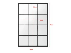 Helloshop26 Espejo^Espejo de pared rectangular 90 x 60 cm mate 03_0007900 Negro