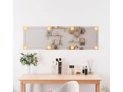 Best Espejo de pared rectangular con luces LED vidrio 30x100 cm ES866563 Plateado