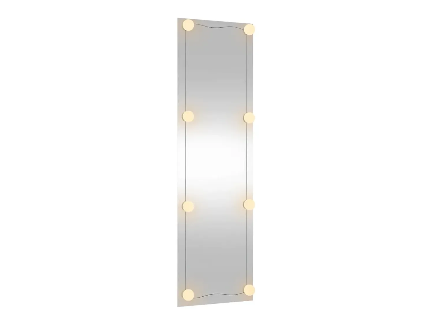 Best Espejo de pared rectangular con luces LED vidrio 30x100 cm ES866563 Plateado