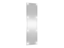 Best Espejo de pared rectangular con luces LED vidrio 30x100 cm ES866563 Plateado