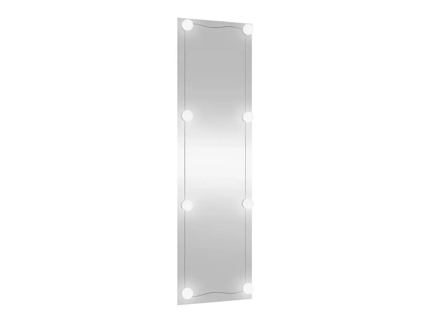Best Espejo de pared rectangular con luces LED vidrio 30x100 cm ES866563 Plateado