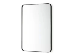 Espejo de pared rectangular de metal negro Ola