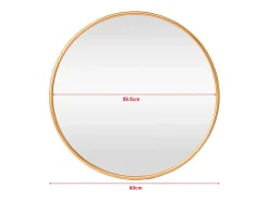Discount Helloshop26 Espejo de pared redondo 60 cm aluminio dorado 03_0007946 Amarillo