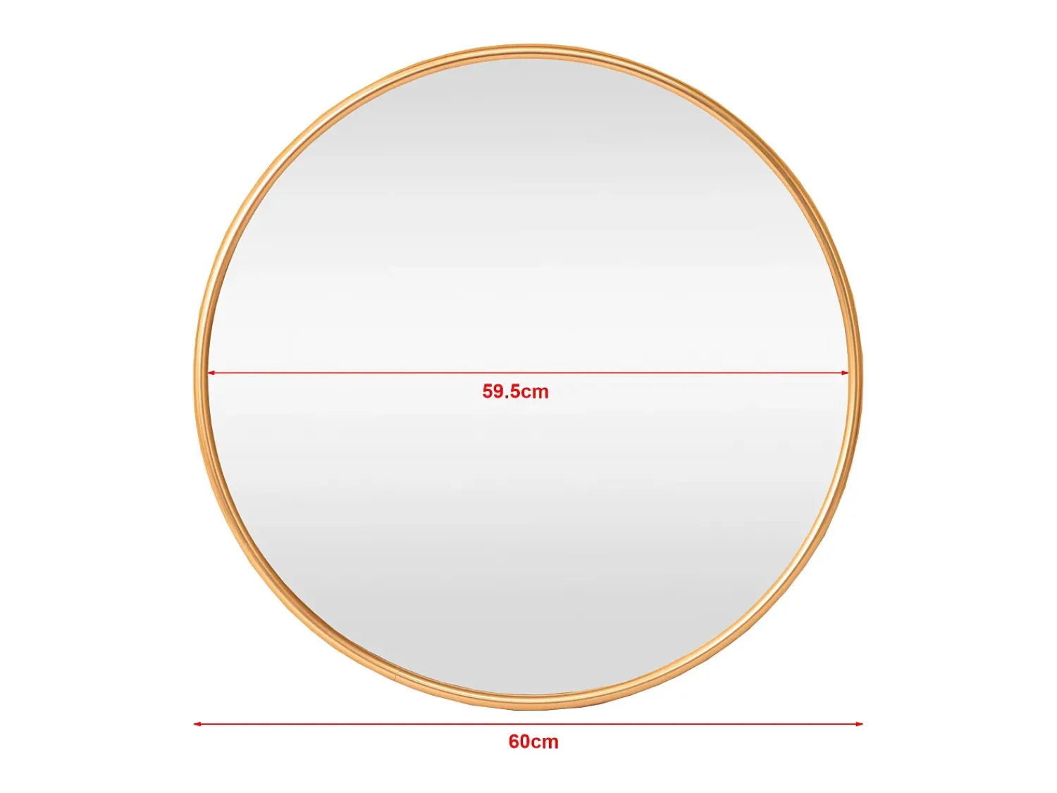 Discount Helloshop26 Espejo de pared redondo 60 cm aluminio dorado 03_0007946 Amarillo