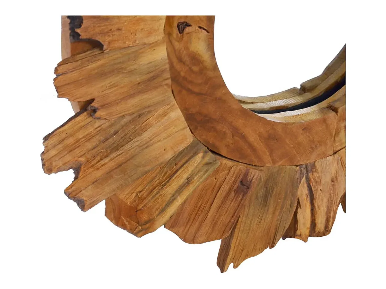 Online Espejo de pared redondo de teca de 40 cm Marru00f3n