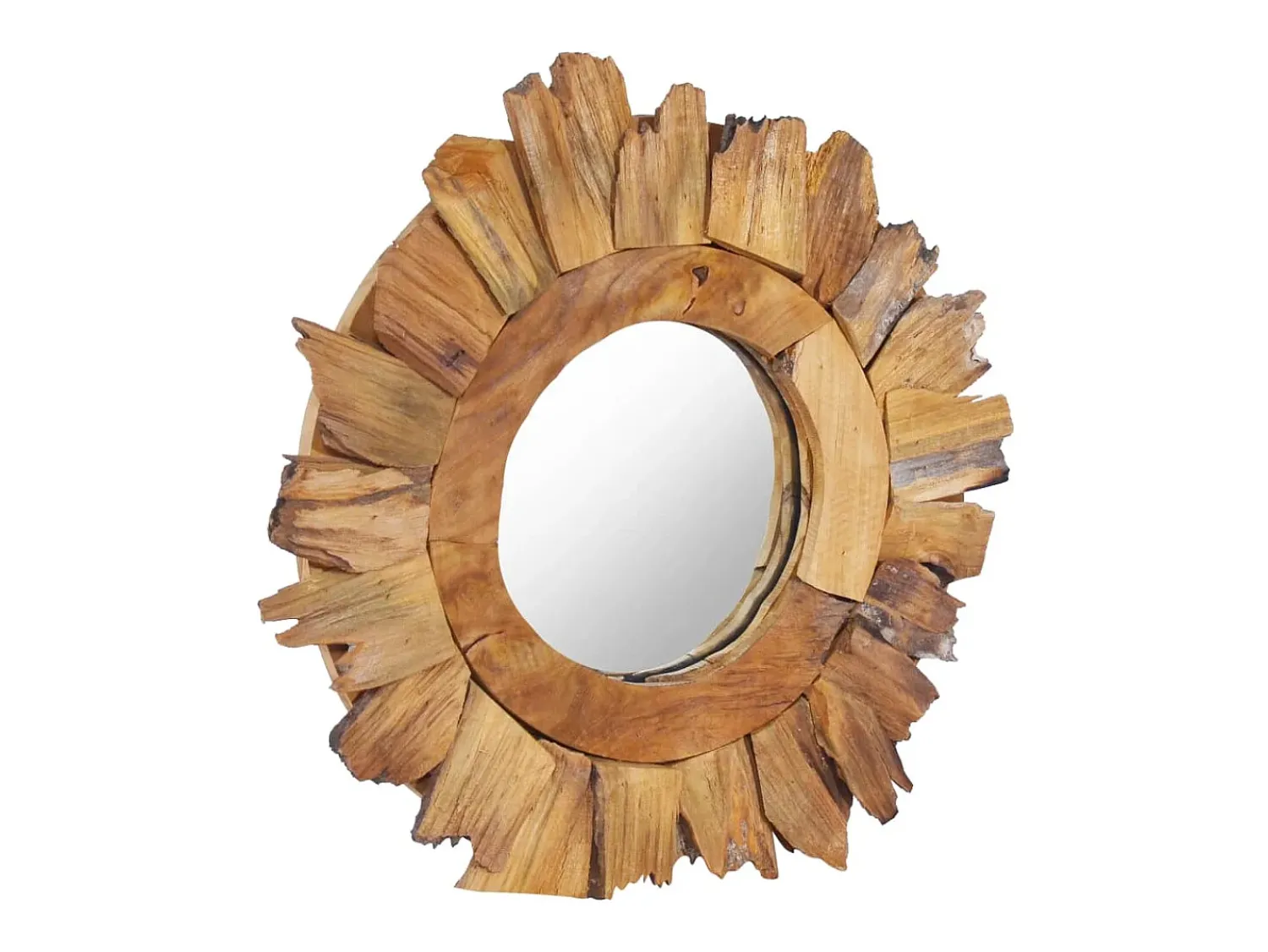 Online Espejo de pared redondo de teca de 40 cm Marru00f3n