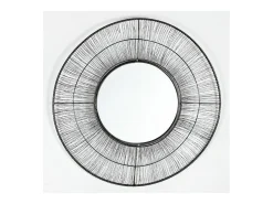New Les Tendances Espejo de pared redondo de metal antiguo Roxy Negro