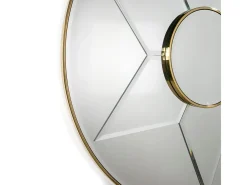 Espejo de pared redondo de metal dorado Alma D 120 cm