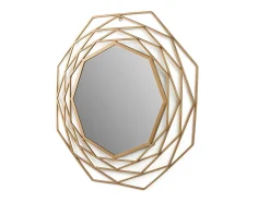 Les Tendances Espejo De Pared|Espejo^Espejo de pared redondo moderno KORZA de metal – Ø 81 cm Dorado