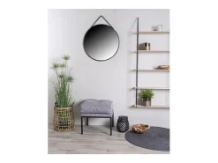 Les Tendances Espejo De Pared|Espejo^Espejo de pared redondo TRAPANI de metal – Ø 60 cm Negro