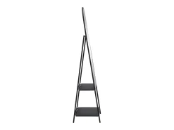 Espejo de pie con 2 estantes - Metal - Ancho 46 x Prof. 41 x Alt. 172 cm - Negro - LIVIO