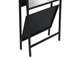 Espejo de pie con 2 estantes - Metal - Ancho 46 x Prof. 41 x Alt. 172 cm - Negro - LIVIO