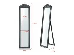 Espejo de pie inclinable 160 x 40 cm gris oscuro 03_0007963