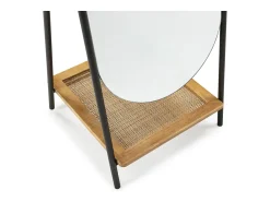 Les Tendances Espejo^Espejo de pie MUSTO de madera, metal y ratán – 171,5 cm Negro