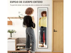 Homcom Espejo^Espejo de pie Nerpio luz LED ajustable 160x40 cm Gris