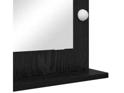 New Espejo de tocador con espejo Roble 70 x 50 x 18 cm Negro