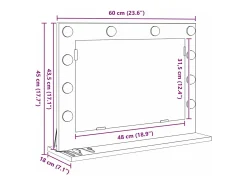 Best Espejo de tocador con espejo Roble artesanal 60 x 45 x 18 cm Marru00f3n