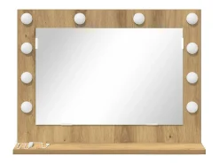 Best Espejo de tocador con espejo Roble artesanal 60 x 45 x 18 cm Marru00f3n
